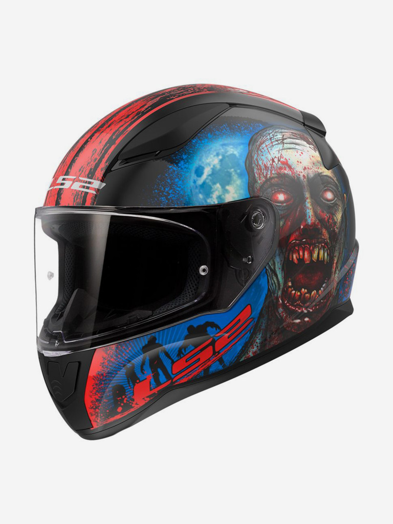 Мотошлем LS2 FF353 RAPID II ZOMBIE (черно-красный глянцевый, BLACK RED)