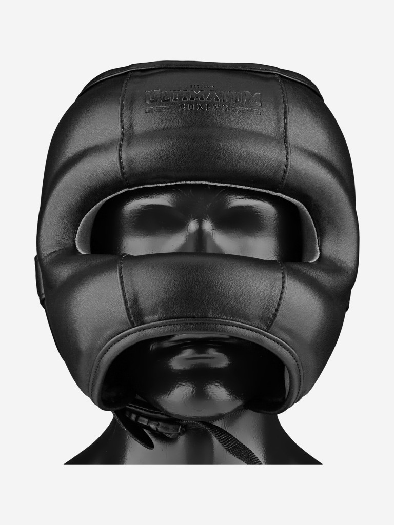 Боксёрский шлем с бампером ULTIMATUM BOXING GEN5FB HTN PITCH BLACK с алькантарой