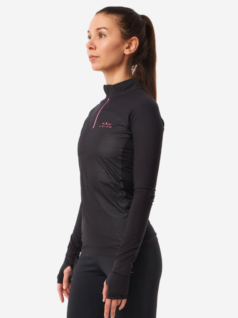Лонгслив с мембранной вставкой женский UGLOW, черный розовый