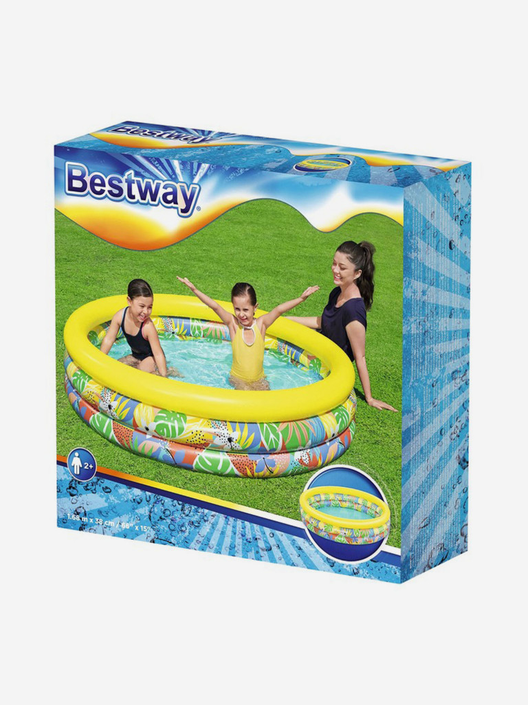 Бассейн надувной детский Bestway 51203 "Гиппо" (168х38см)