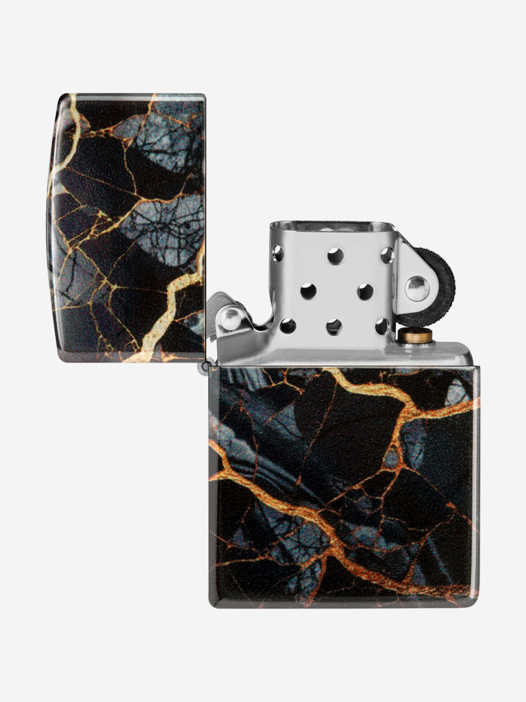 Зажигалка бензиновая ветроустойчивая Zippo Fusion Marble Design 540 Tumbled Chrome