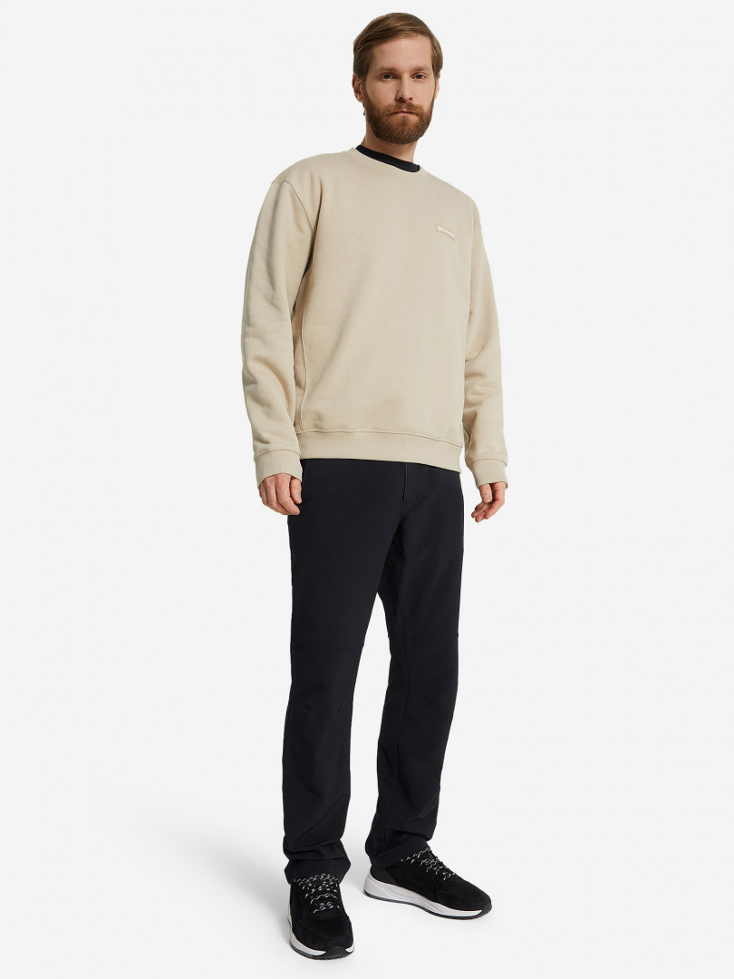 фото Джемпер флисовый мужской columbia marble canyon heavyweight fleece crew, бежевый