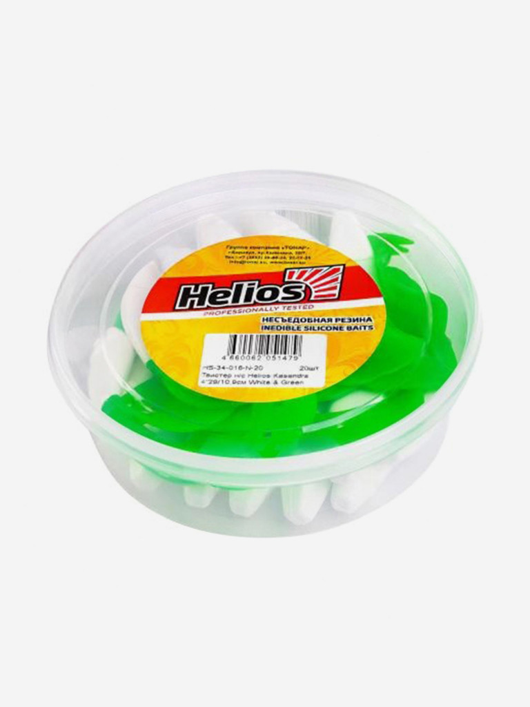 Мягкая приманка Helios Kasandra, 4"29/10,9 см, White & Green, 20 штук (HS-34-016-N-20)