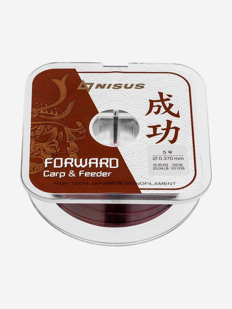 Леска для рыбалки Nisus FORWARD Carp&Feeder Nylon 0,370мм, 100м, 10,45кг, темно-коричневый