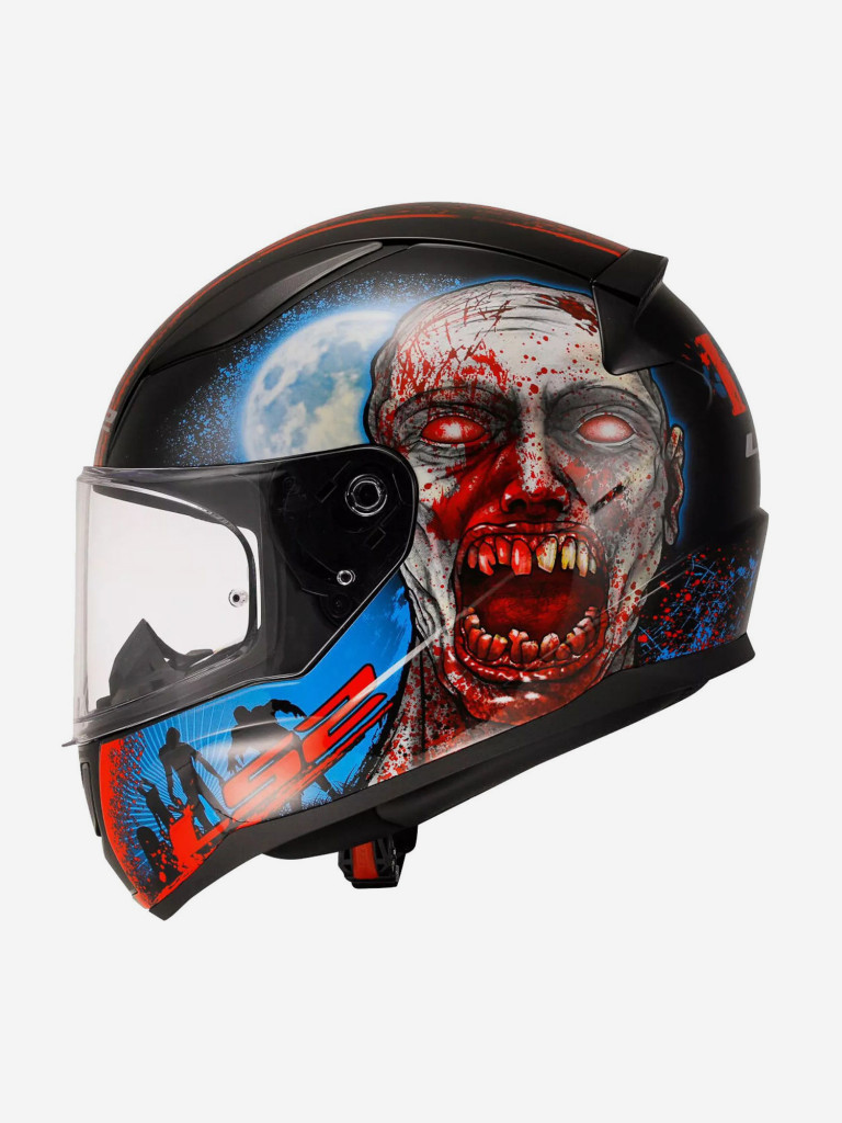 Мотошлем LS2 FF353 RAPID II ZOMBIE (черно-красный глянцевый, BLACK RED)