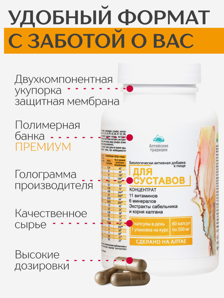Концентрат Суставы, 60 капсул, Простые решения
