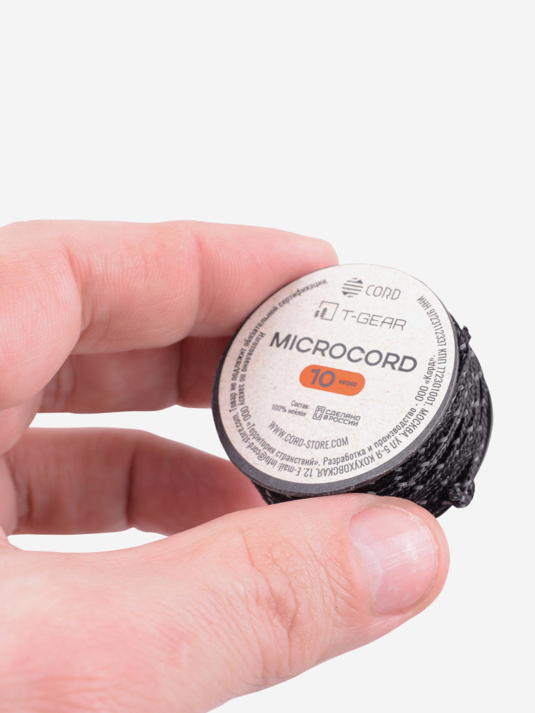 Микрокорд T-Gear x CORD nylon катушка 10м световозвращающий (Black)