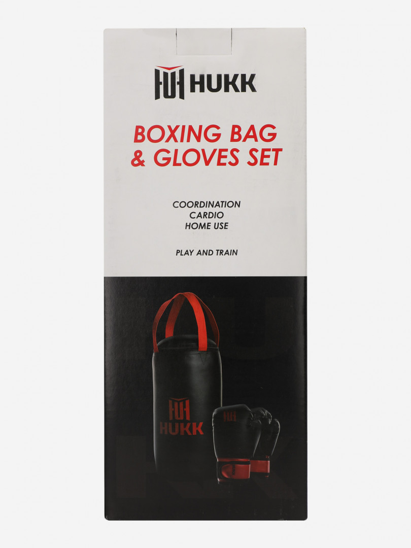 фото Набор боксерский детский hukk, мешок 5 кг и перчатки 4 oz, черный