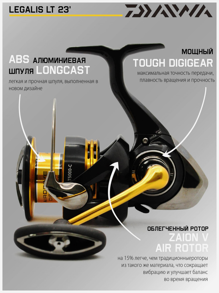 Катушка для спиннинга безынерционная Daiwa 23 Legalis LT 5000-C