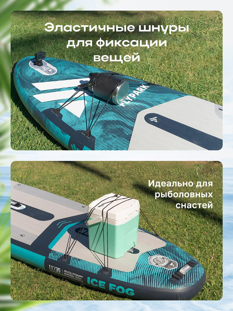 Сапборд надувной FLYPARK ICE FOG Green 325x89x15 см синий-серый
