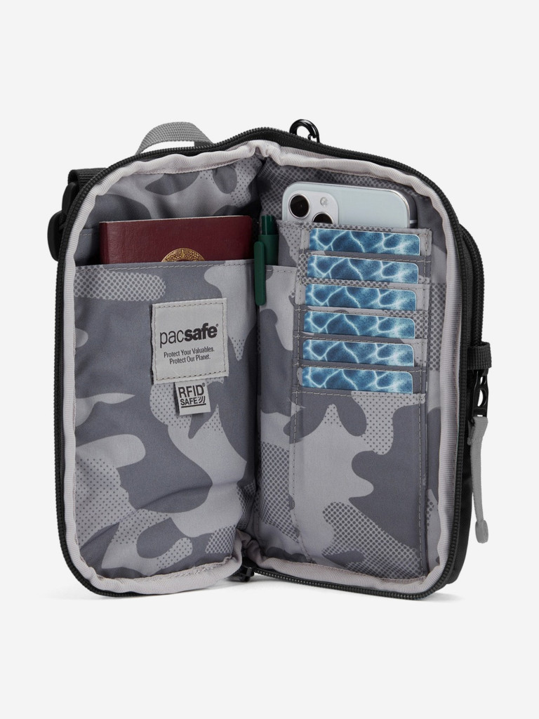 Сумка антивор Pacsafe GO Tech Crossbody, Jet Black, 0,2 л.