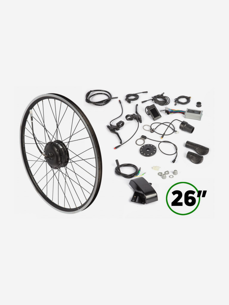 Мотор-колесо (комплект) Gelbert 48V 350W LCD 26" передний + АКБ 48V 10А/ч (HL)