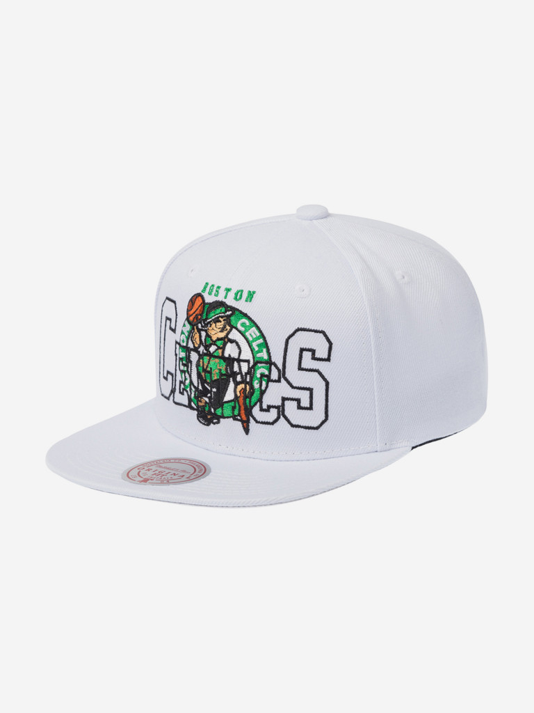 Бейсболка с прямым козырьком MITCHELL NESS HS10387-BCEWHIT Boston Celtics NBA (белый)