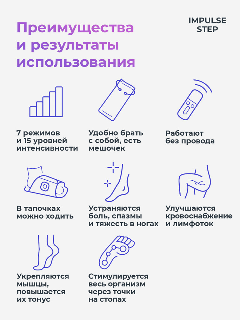Массажные EMS-тапочки Impulse Step, размер L