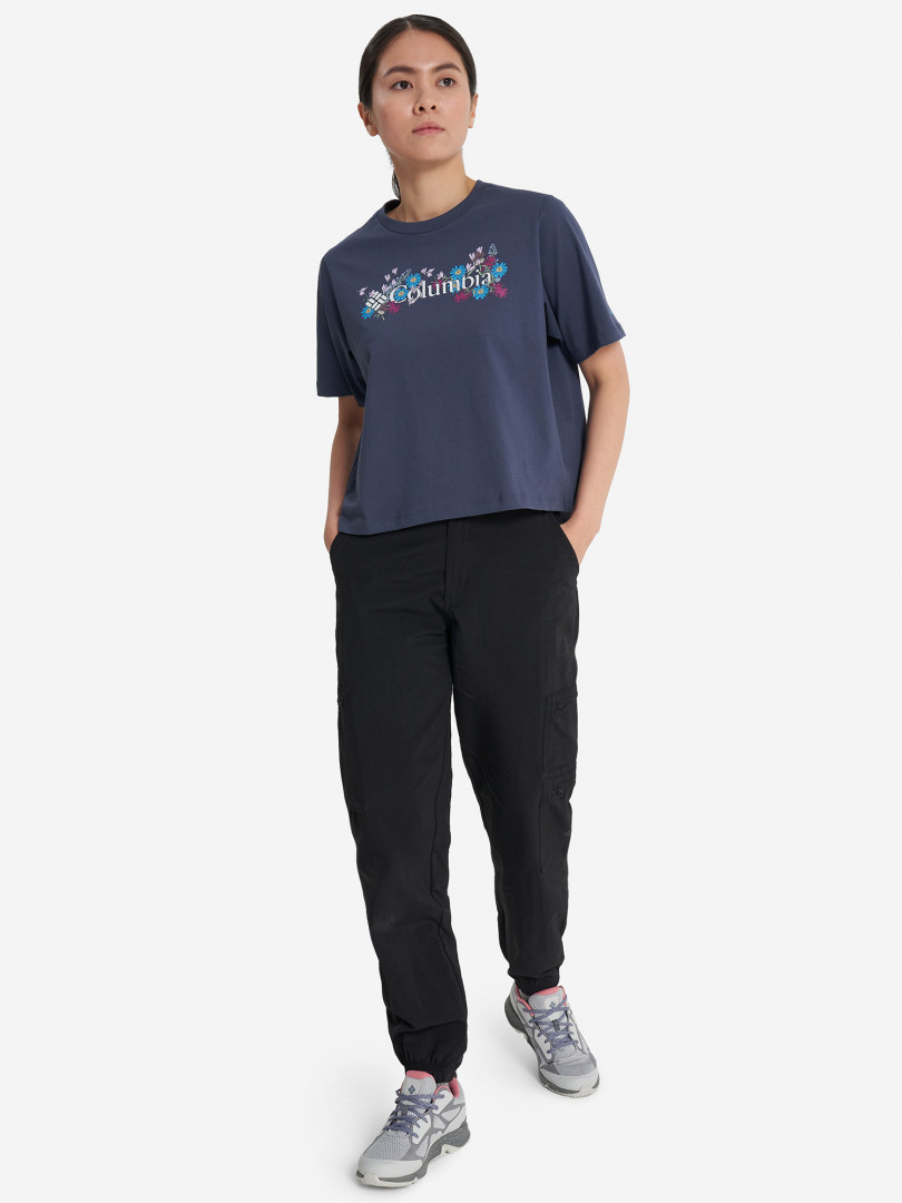 фото Футболка женская columbia north cascades relaxed tee, голубой