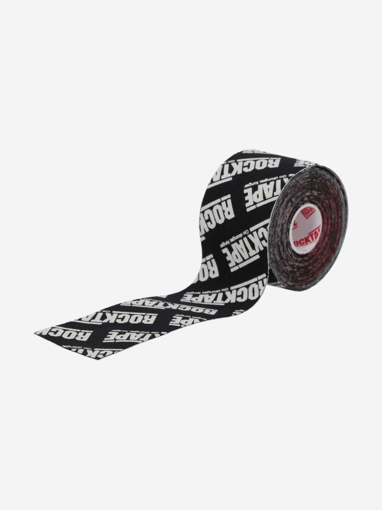 Кинезиотейп Rocktape H20 5 см х 5 м, черный логотип