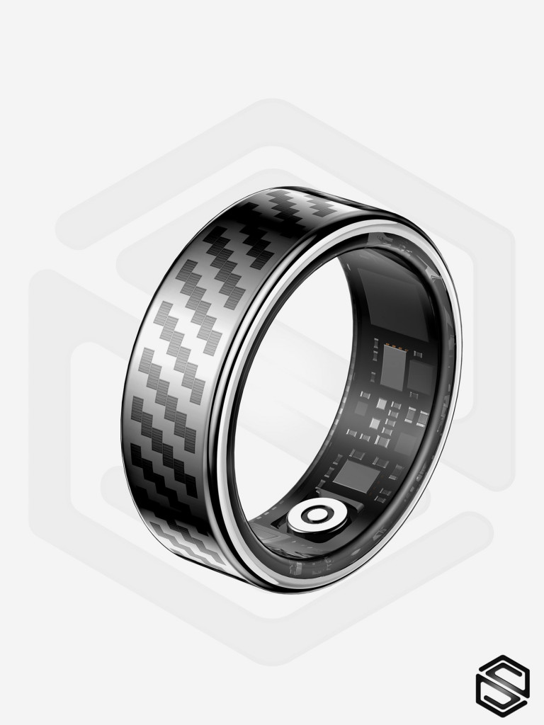 Умное кольцо HerzRing с Уведомлениями Lumen RW (Серебро Узор 11)
