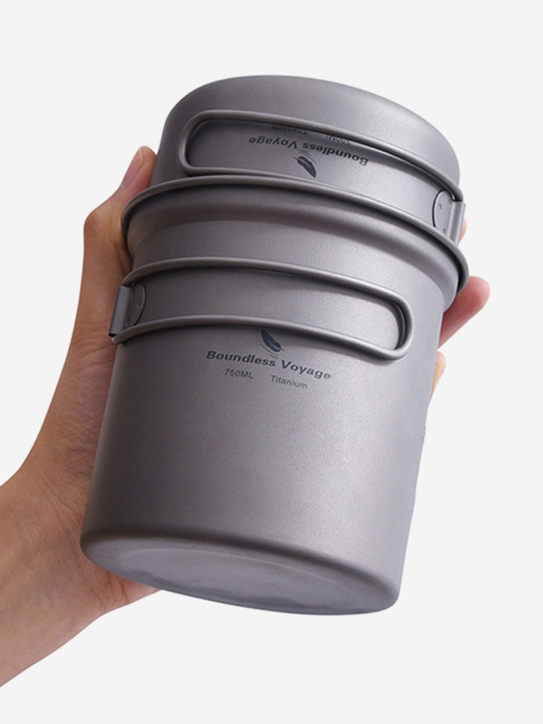 Котелок Boundless Voyage титановый, 750 и 300 мл