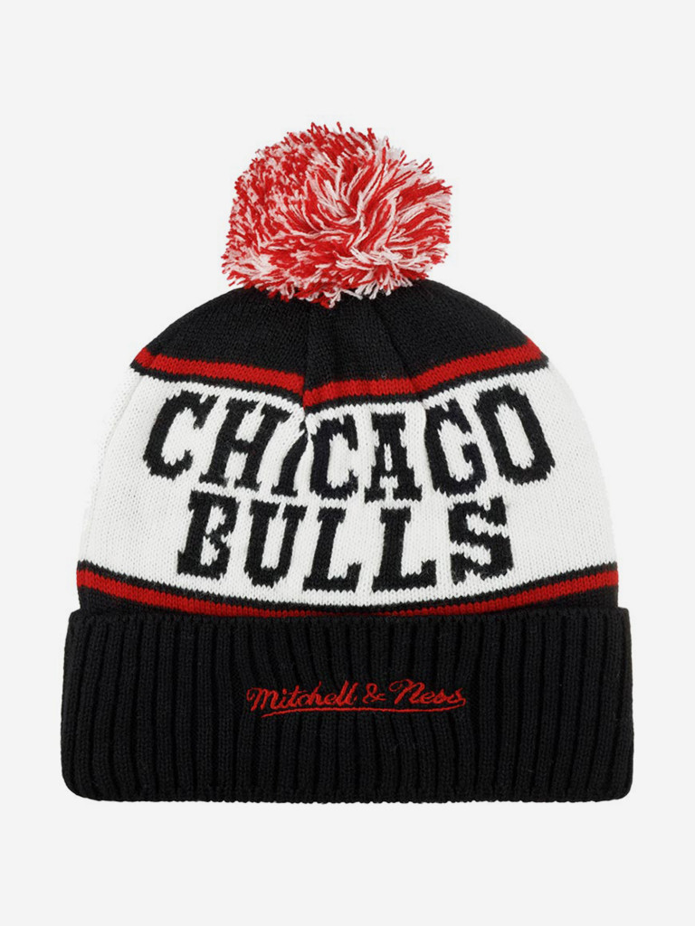 Шапка с помпоном MITCHELL NESS MN1-EU105-WORD-CHIB-BLK Chicago Bulls NBA (черный)