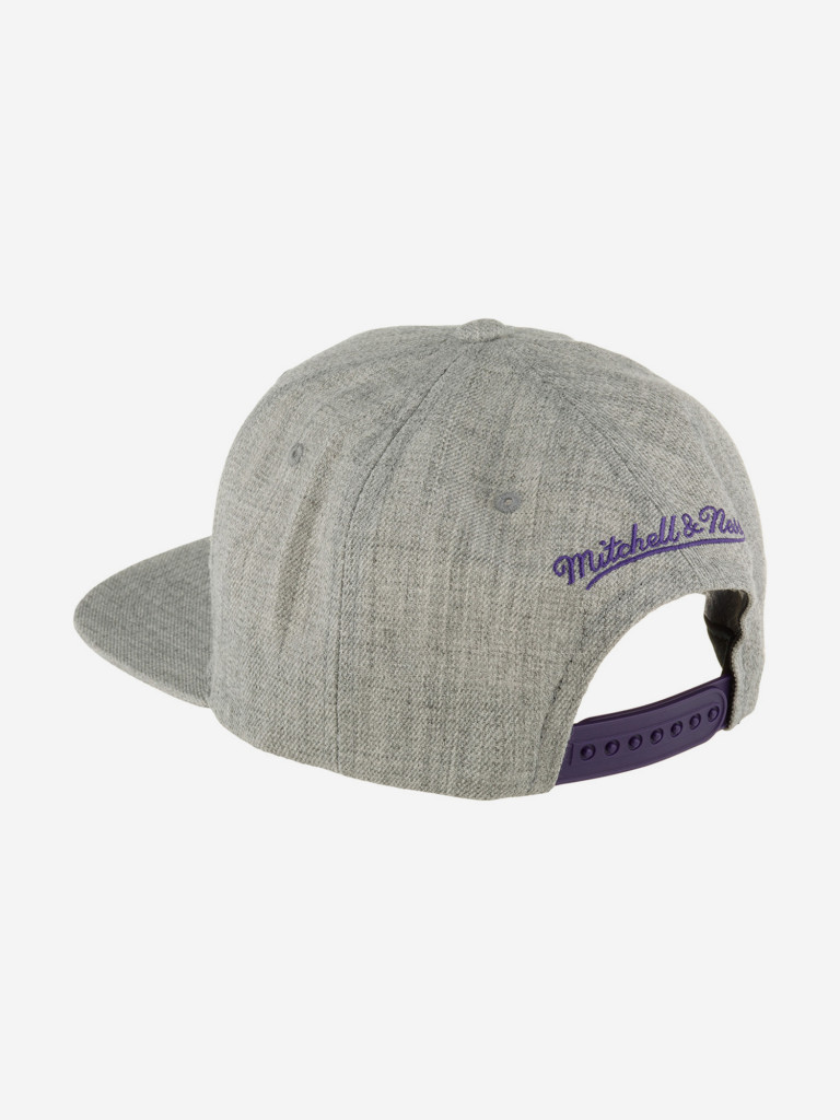 Бейсболка с прямым козырьком MITCHELL NESS HHSS3272-LALYYPPPGYHT Los Angeles Lakers NBA (серый)