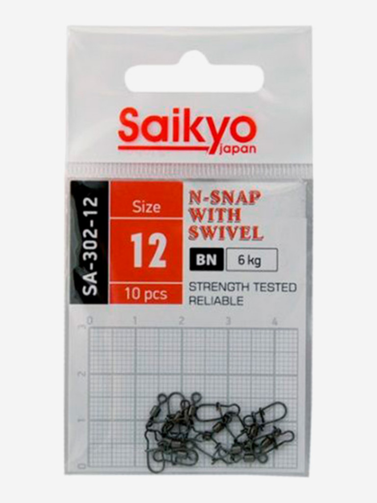 Вертлюг с застежкой Saikyo SA-302-12 (2 упаковки по 10 штук)