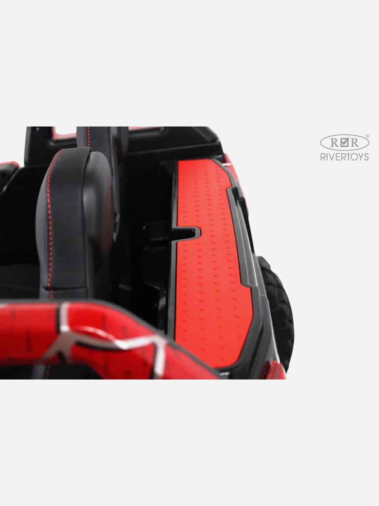 Детский электромобиль RIVERTOYS A707AA LUX NEW 4WD красный спайдер
