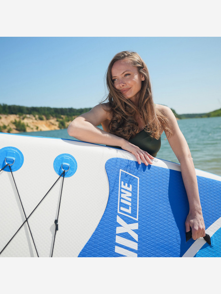 Сапборд надувной для плавания UNIX Line sup board Big Wave 320 см до 200 кг, двухслойный, с веслом, рюкзак, насоc