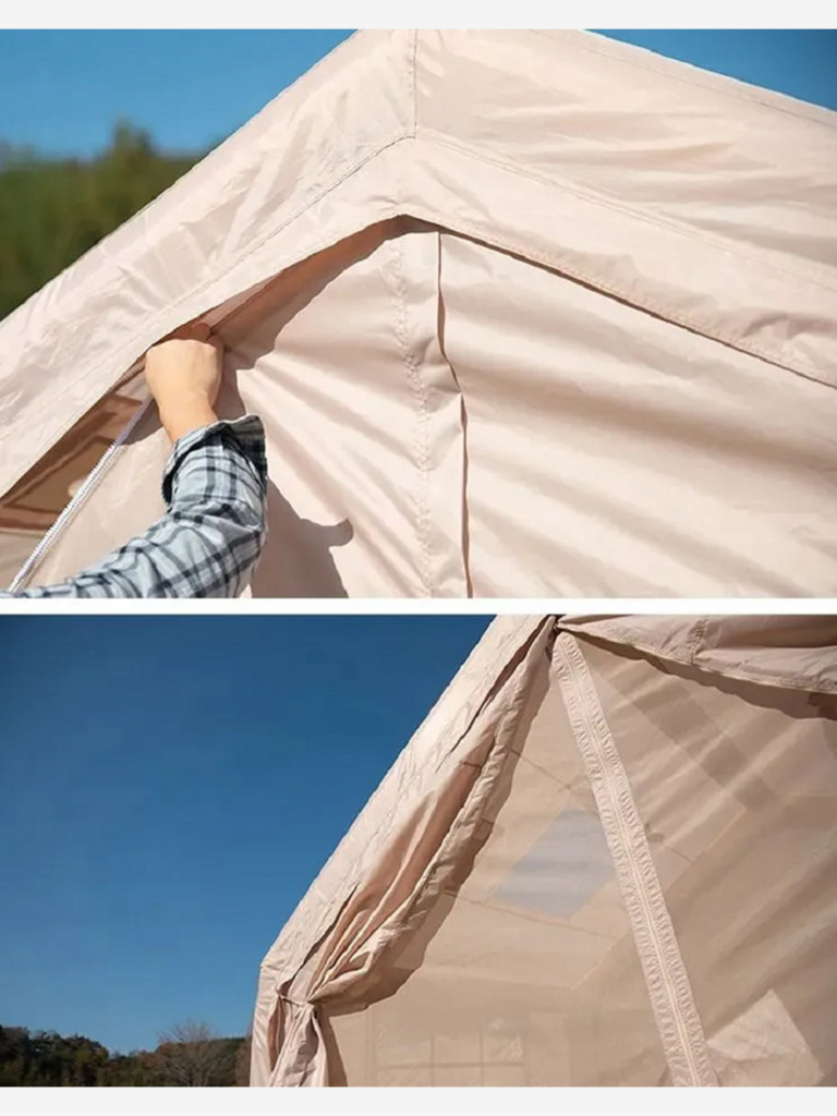 Надувная палатка Coody 9.0 Beige, 320×250×220 см, 2–3 человека, 2 входа, съёмный пол