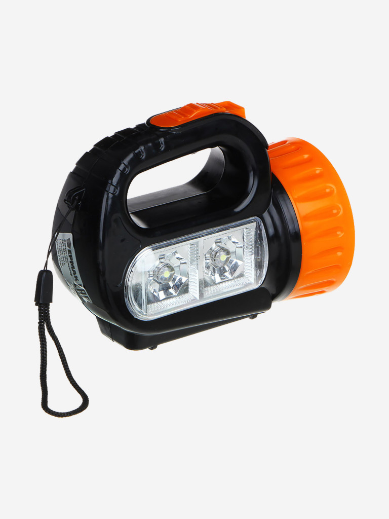 ЕРМАК Фонарь прожектор, 1 LED + 2 LED, 1+2 Вт, 3xАА, 12х10х5см, пластик