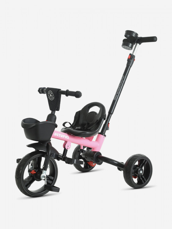 Велосипед детский трехколесный складной Maxiscoo Octopus розовый, 2026