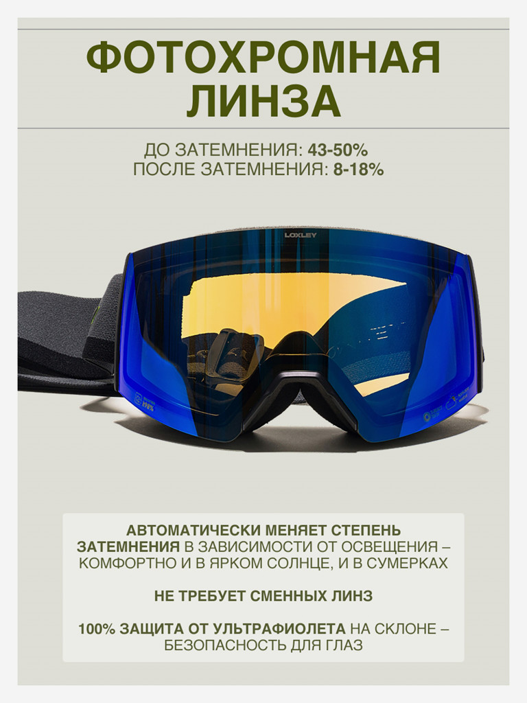 Маска сноубордическая - горнолыжная LOXLEY - LIGHT