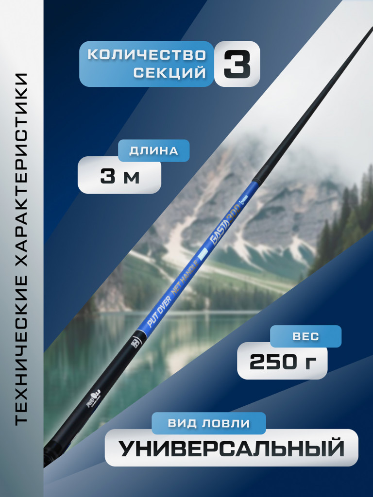 Ручка подсака штекер Gasta F-FISHING 3м