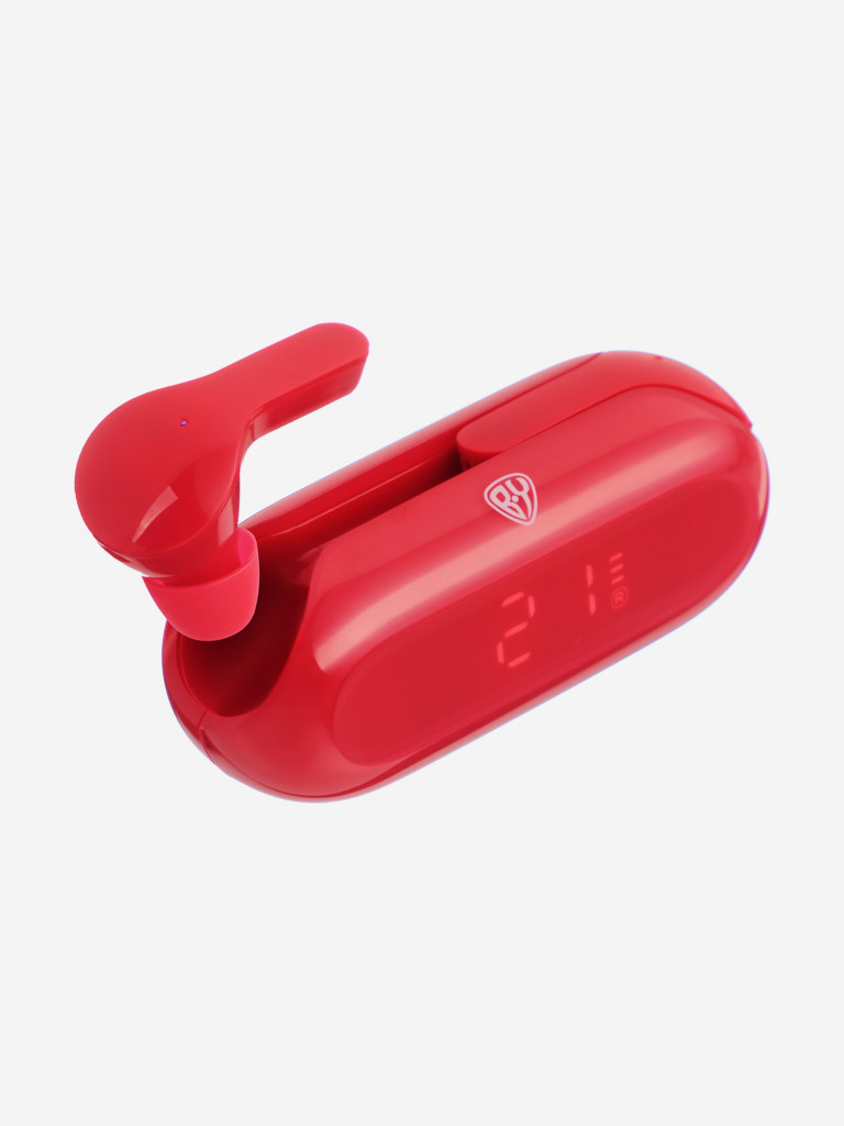 BY Наушники беспроводные TWS COLOR, 30/300мАч, BT5.1, индикатор заряда, красный
