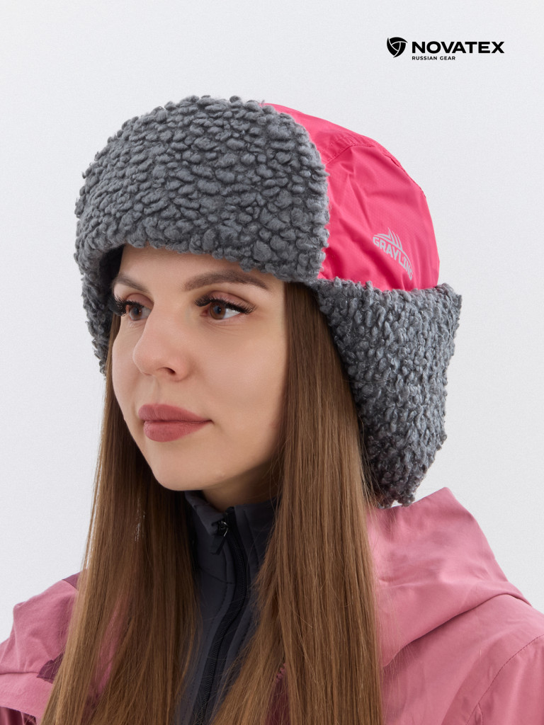 Шапка-ушанка для рыбалки и охоты Камчатка GRAYLING, фуксия