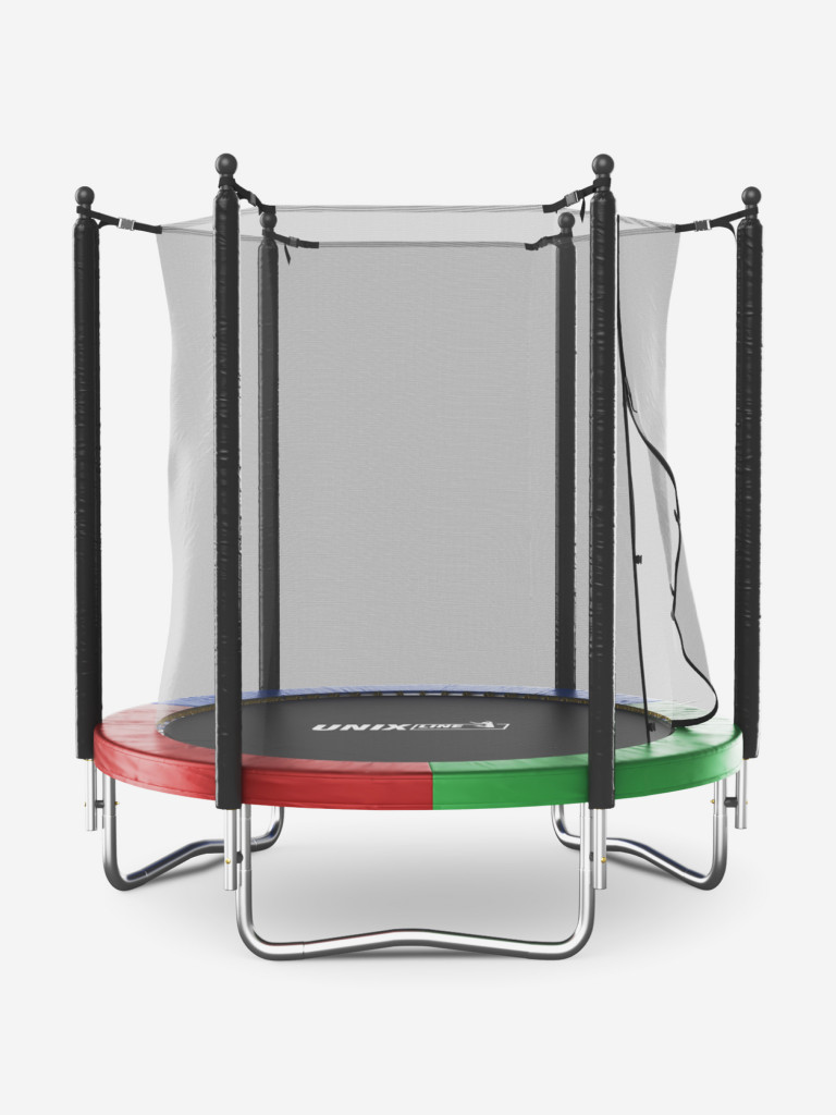 Батут каркасный UNIX Line Simple 6 ft Color с внутренней защитной сеткой, общий диаметр 183 см, до 100 кг
