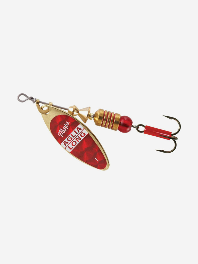 Блесна для рыбалки вертушка Mepps AGLIA LONG REDBO, 1, Gold, комплект из 5 штук