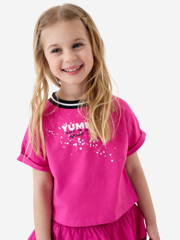 Комплект для девочек: футболка, юбка-шорты PlayToday