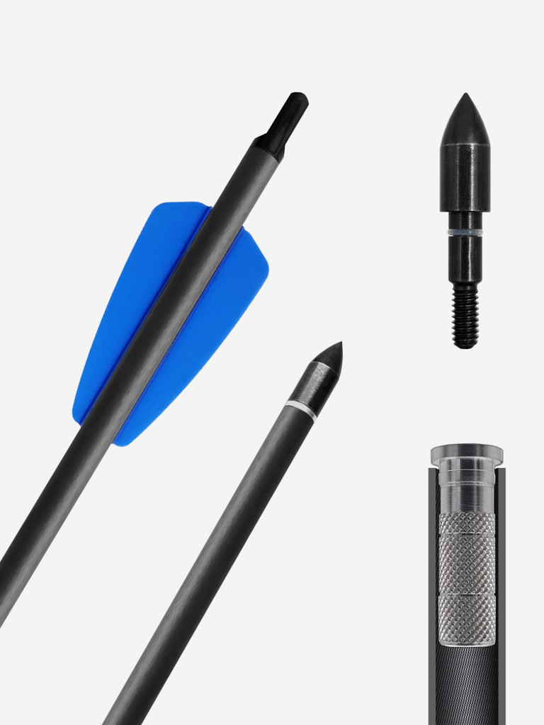 Стрела карбоновая 7,5" для арбалета Ek Cobra System R9 (6шт.)