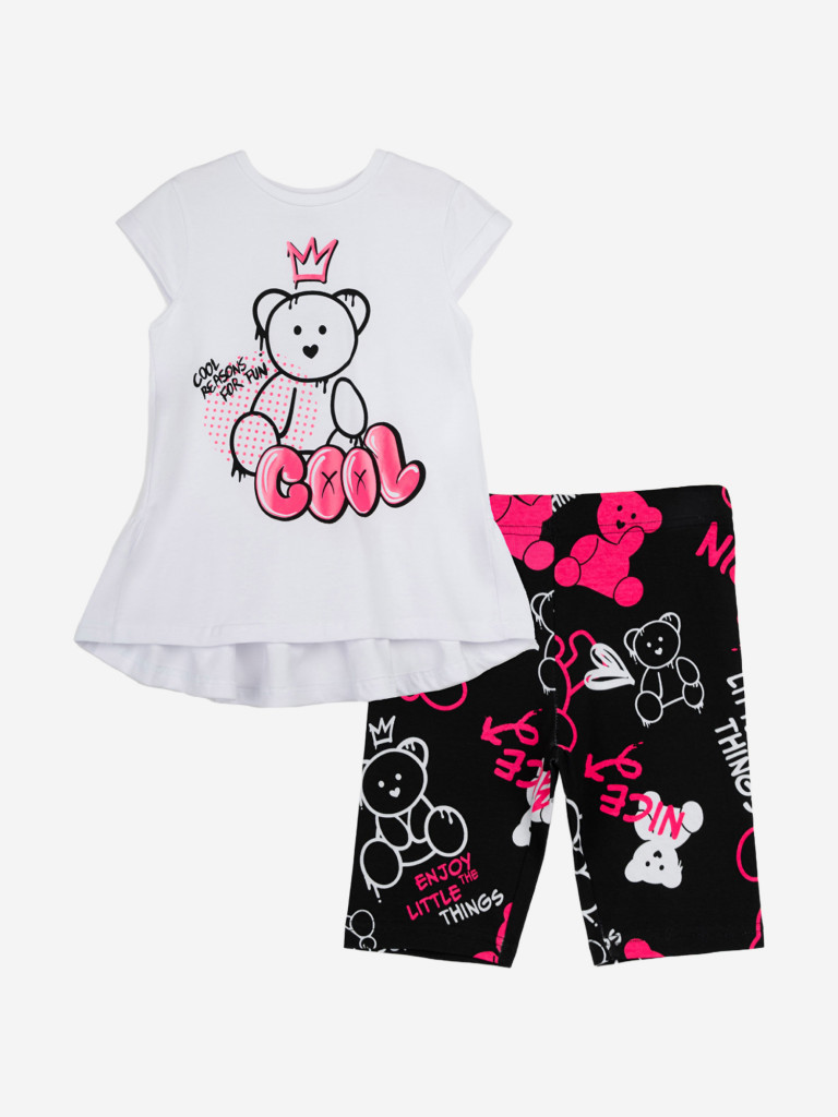 Комплект для девочек: легинсы укороченные, футболка PlayToday