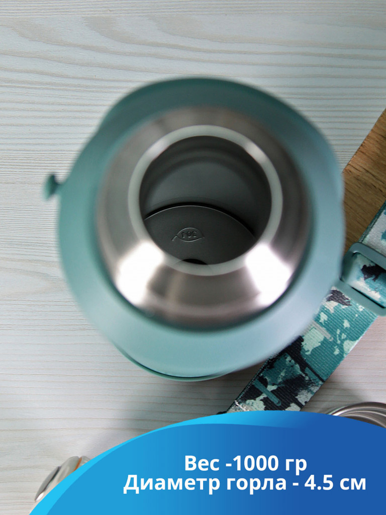 Термос 1.8л СИБИРЬ "Мятный акцент" с плечевым ремнем