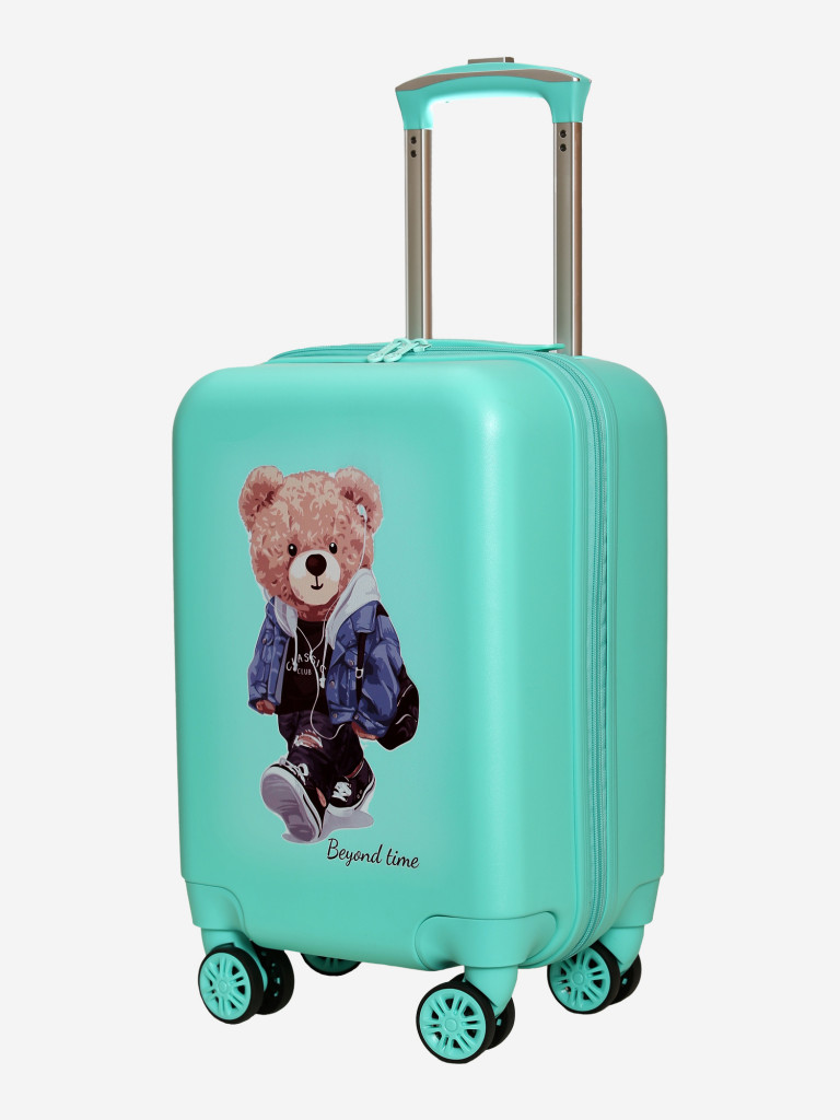 Чемодан детский BEYOND TIME R114 Мишка путешественник зеленый