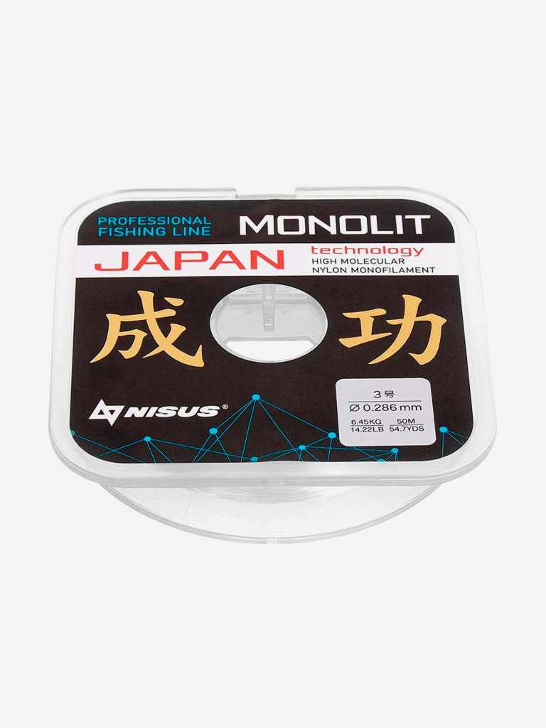 Леска для рыбалки Nisus MONOLIT Nylon 0,286мм, 50м, 6,45кг, прозрачный