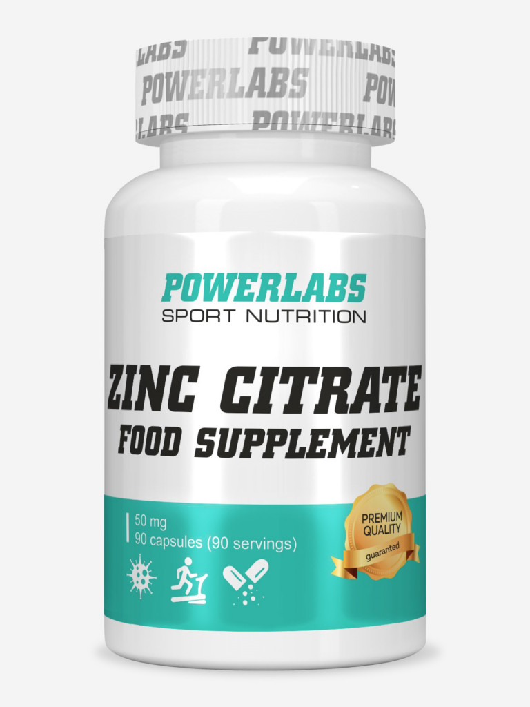 Цитрат Цинка, Powerlabs, 90 капсул