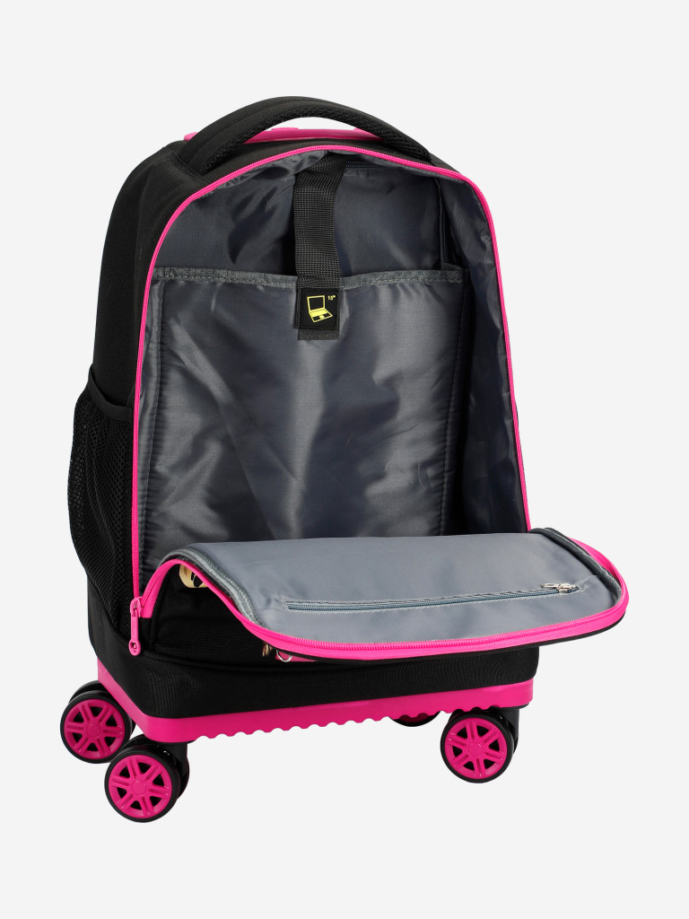 Чемодан детский BEYOND TIME D07 Девочка в кожаной куртке черный