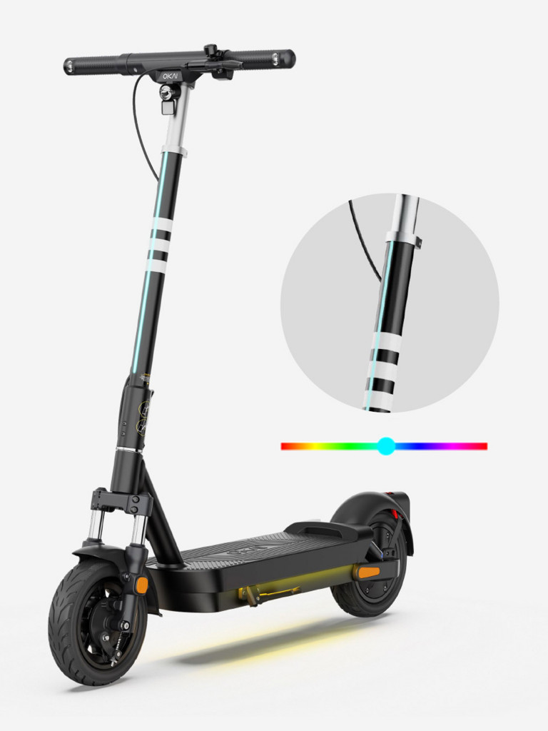 Электросамокат OKAI ES40 NEON Ultra, 1000W, гидроизоляция, полная амортизационная подвеска