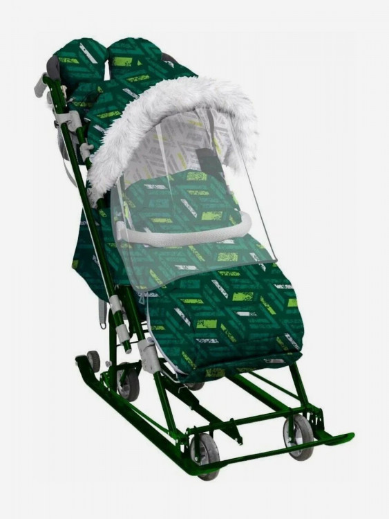 Санки-коляска комбинированная Nika"Ника детям 7-8SK" НД7-8SK спортивный зеленый
