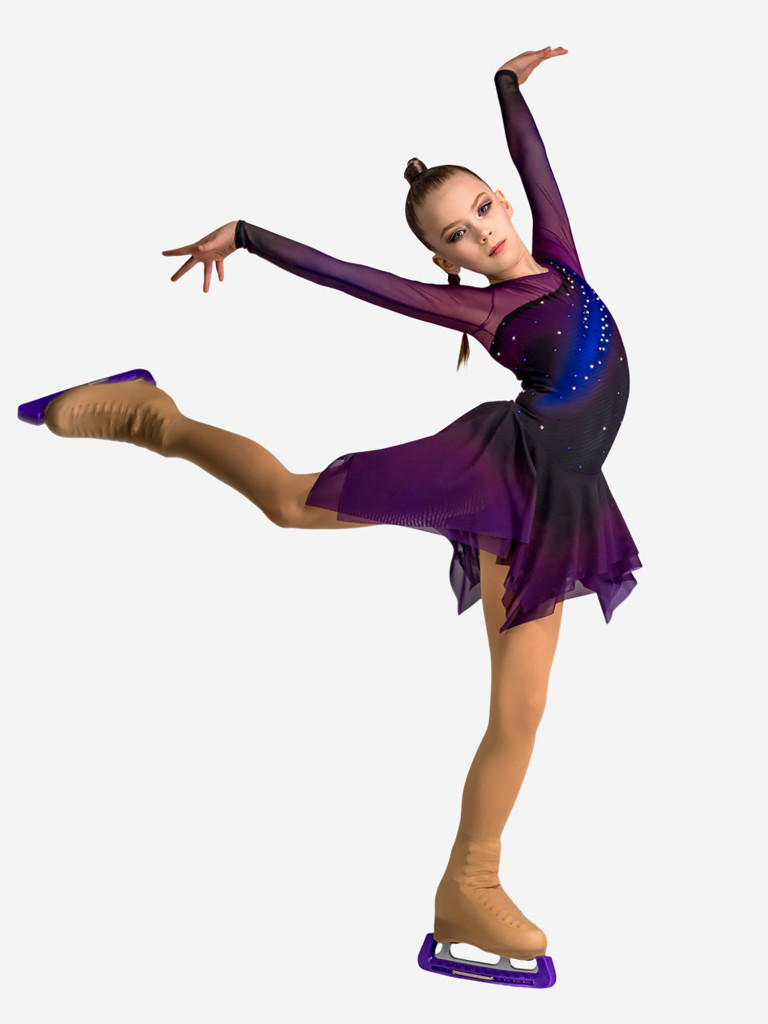 Платье для фигурного катания бифлекс 200 страз Танцующие