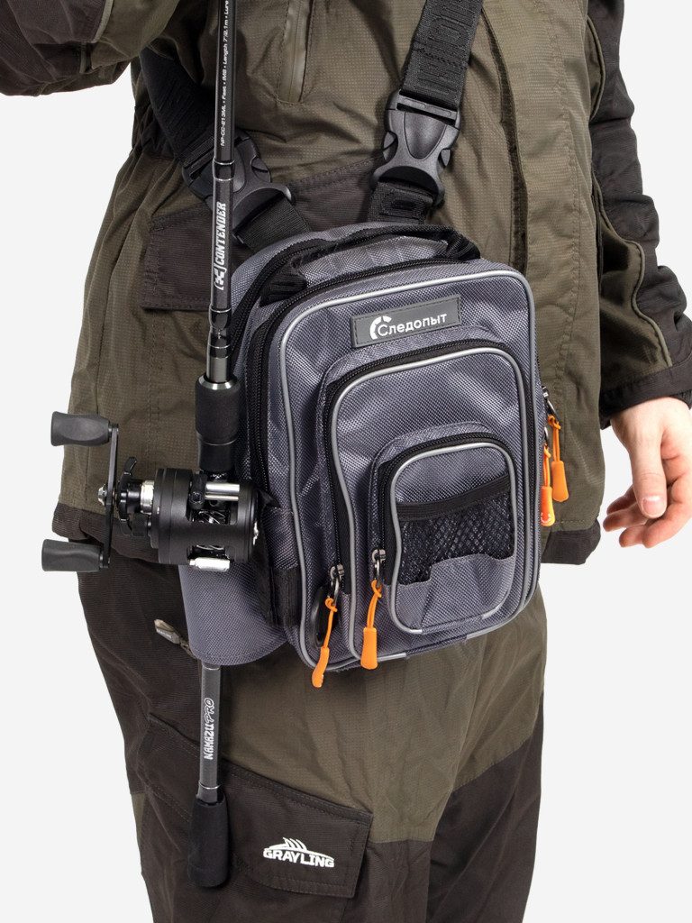 Сумка рыболовная Следопыт Street Fishing MultiLock Pocket, 16х19х24 см, цвет серый.