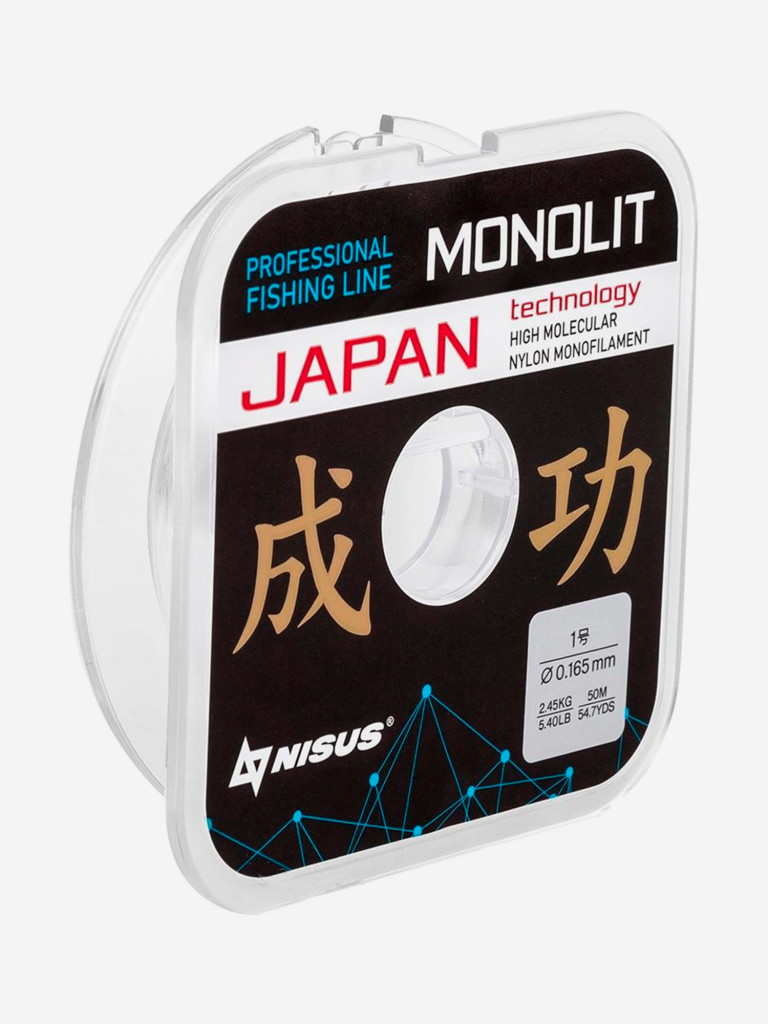Леска для рыбалки Nisus MONOLIT Nylon 0,165мм, 50м, 2,45кг, прозрачный