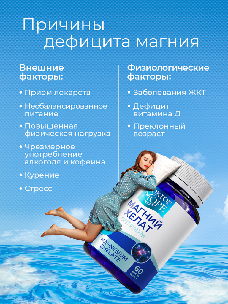 Магний Хелат Оптимум 600 мг, 60 капсул